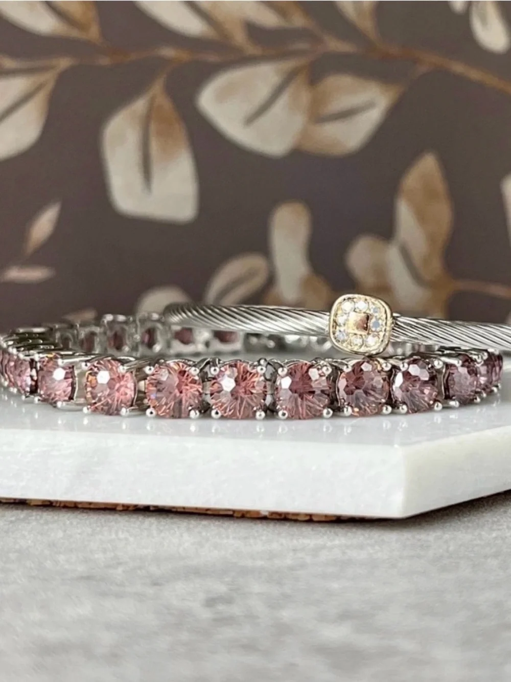 Park Lane Cappuccino Mini Bracelet in Rose-Pink and Silver